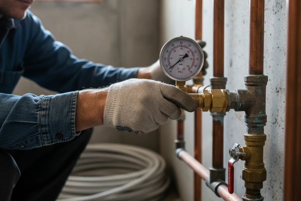 Pressure testing a repaired line during Water Line Repair in Gardendale